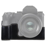 Étui demi-boîtier en cuir PU avec filetage 1/4 pouce pour appareil photo FUJIFILM GFX 50S