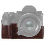 Étui demi-boîtier en cuir PU avec filetage 1/4 pouce pour appareil photo FUJIFILM GFX 50S