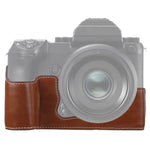Étui demi-boîtier en cuir PU avec filetage 1/4 pouce pour appareil photo FUJIFILM GFX 50S