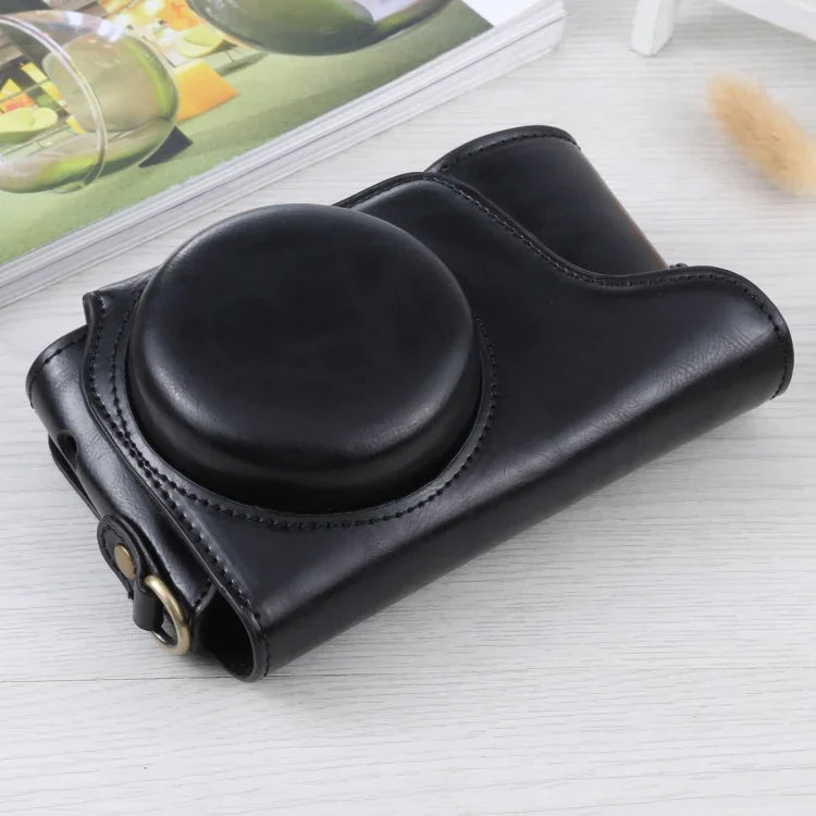 Étui intégral en cuir PU avec bandoulière pour appareil photo Samsung Galaxy EK-GC100 / EK-GC110 / EK-GC200, pour appareil photo Samsung Galaxy EK-GC200, pour appareil photo Samsung Galaxy EK-GC100