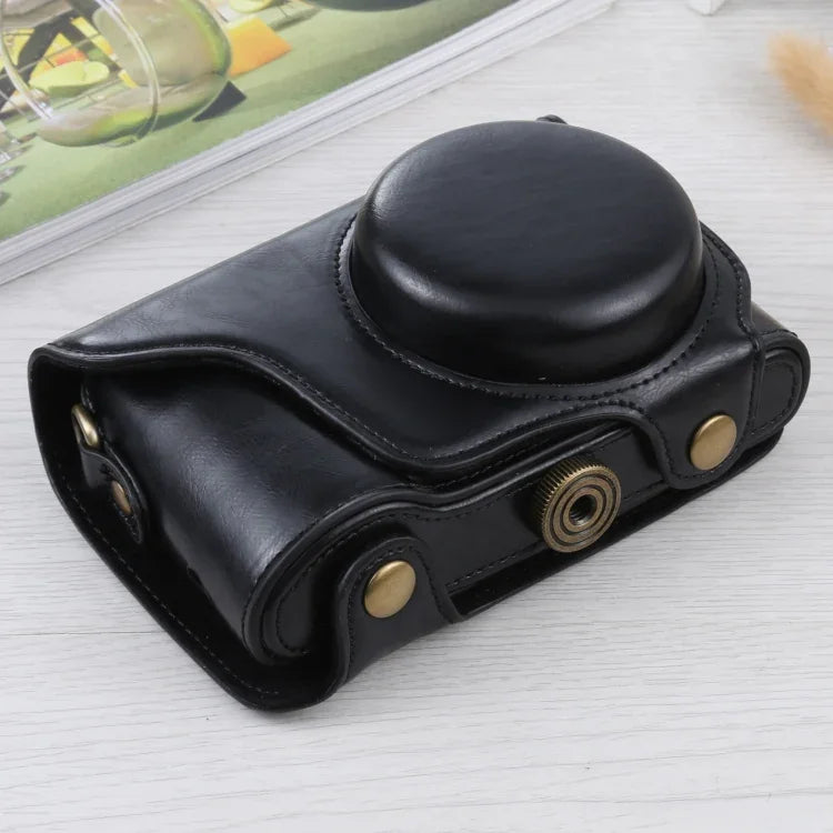 Étui intégral en cuir PU avec bandoulière pour appareil photo Samsung Galaxy EK-GC100 / EK-GC110 / EK-GC200, pour appareil photo Samsung Galaxy EK-GC200, pour appareil photo Samsung Galaxy EK-GC100
