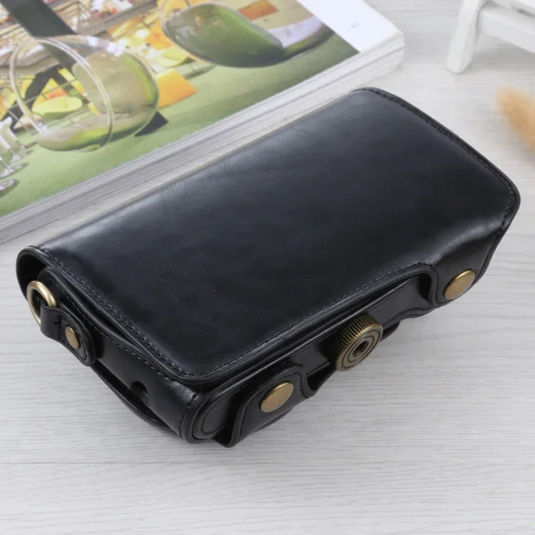 Étui intégral en cuir PU avec bandoulière pour appareil photo Samsung Galaxy EK-GC100 / EK-GC110 / EK-GC200, pour appareil photo Samsung Galaxy EK-GC200, pour appareil photo Samsung Galaxy EK-GC100