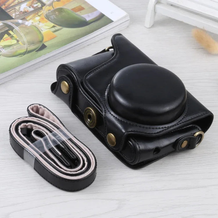 Étui intégral en cuir PU avec bandoulière pour appareil photo Samsung Galaxy EK-GC100 / EK-GC110 / EK-GC200, pour appareil photo Samsung Galaxy EK-GC200, pour appareil photo Samsung Galaxy EK-GC100
