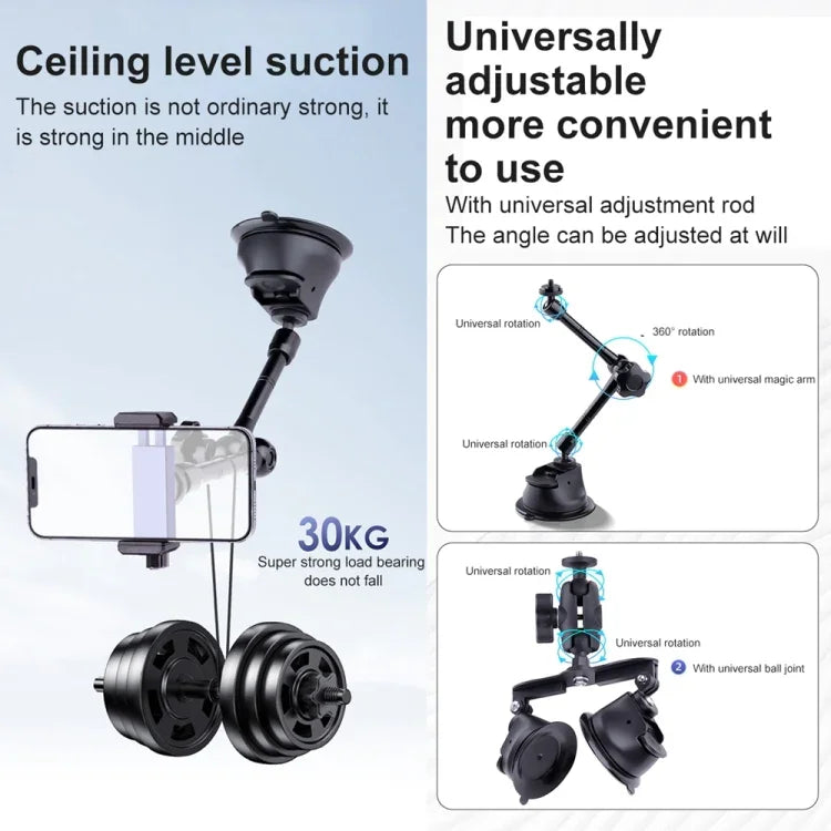 Support de téléphone à bras articulé à ventouse unique, bras magique à ventouse unique