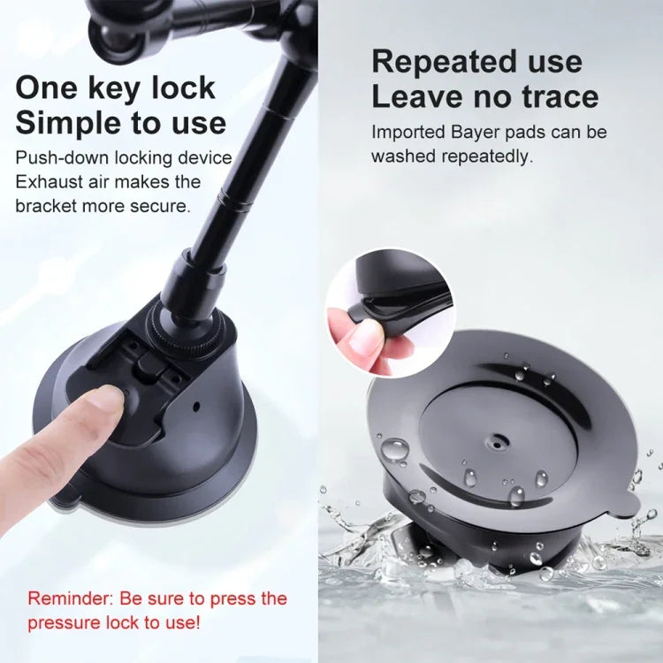 Support de téléphone à bras articulé à ventouse unique, bras magique à ventouse unique