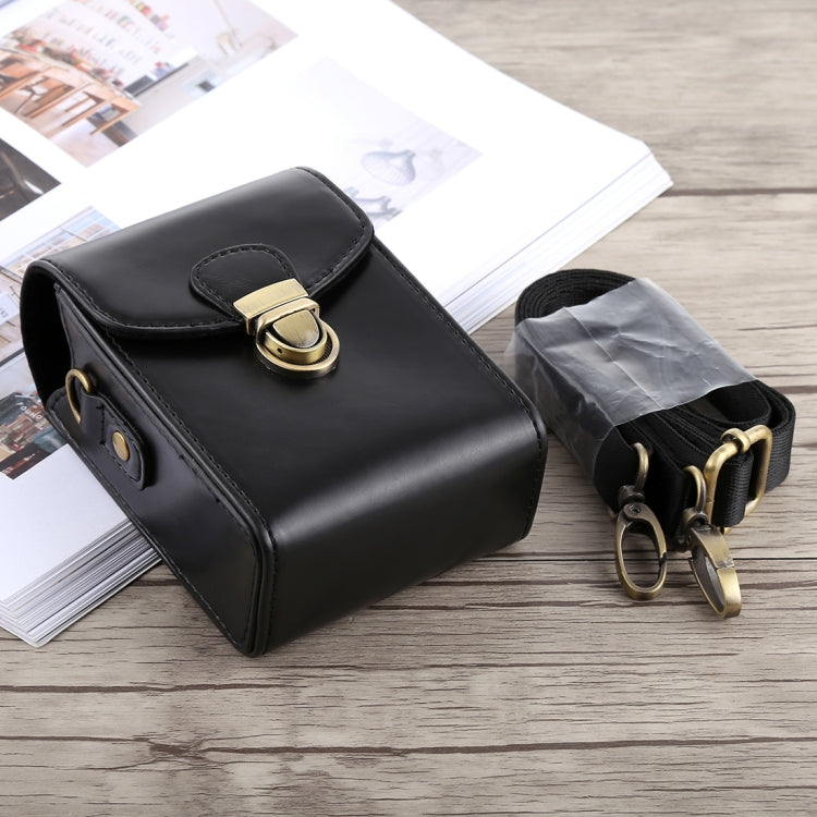 Étui en cuir PU avec boucle de verrouillage pour appareil photo, avec dragonne et sangle de cou, pour Canon G7X II / G9X Mark II, Sony RX100 / M2, Pour RX100, Pour G7X II
