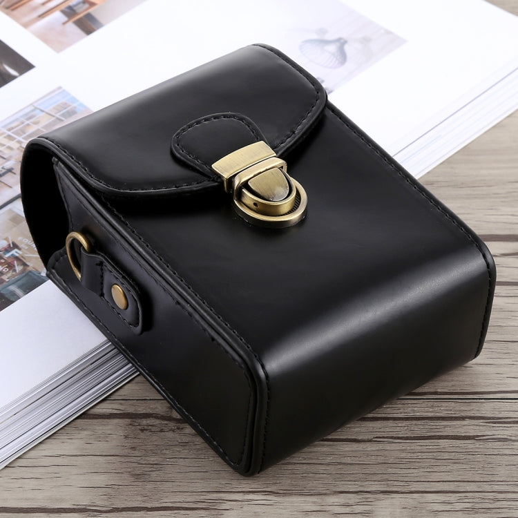 Étui en cuir PU avec boucle de verrouillage pour appareil photo, avec dragonne et sangle de cou, pour Canon G7X II / G9X Mark II, Sony RX100 / M2, Pour RX100, Pour G7X II