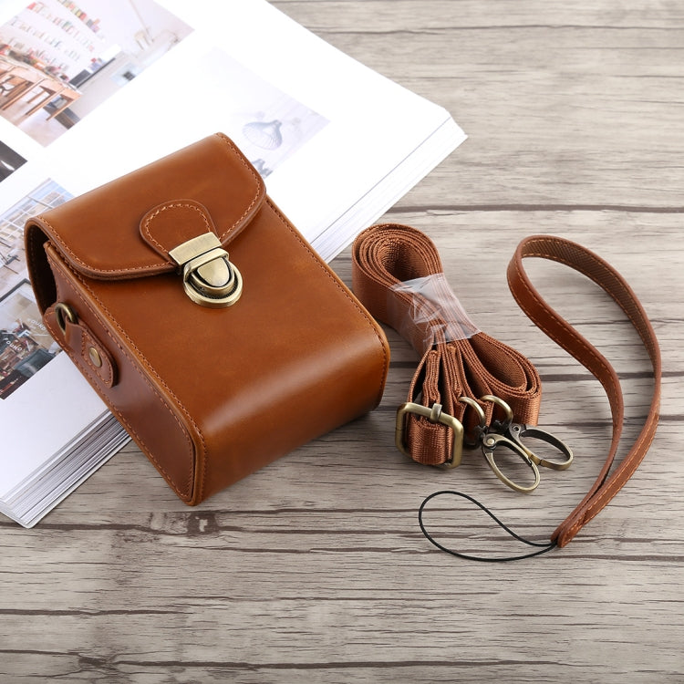 Étui en cuir PU avec boucle de verrouillage pour appareil photo, avec dragonne et sangle de cou, pour Canon G7X II / G9X Mark II, Sony RX100 / M2, Pour RX100, Pour G7X II