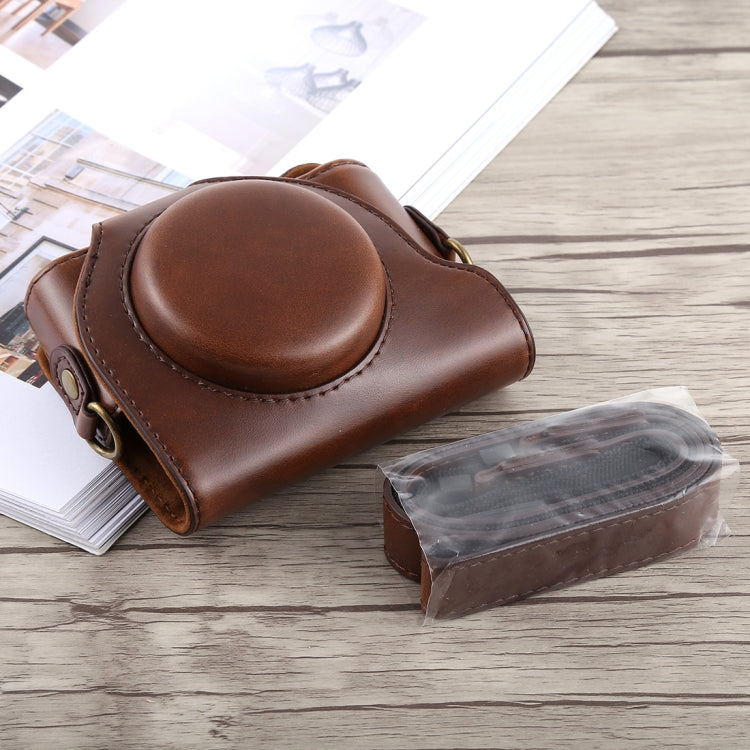 Étui intégral en cuir PU avec bandoulière pour appareil photo Sony DSC-HX90 et Sony HX90