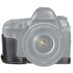 Base d'étui demi-boîtier en cuir PU avec filetage 1/4 pouce pour Canon EOS 5D Mark IV / 5D Mark III, pour Canon 5D4