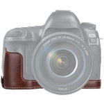 Base d'étui demi-boîtier en cuir PU avec filetage 1/4 pouce pour Canon EOS 5D Mark IV / 5D Mark III, pour Canon 5D4