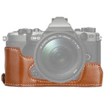 Base d'étui demi-boîtier en cuir PU avec filetage 1/4 pouce pour Olympus EM5 / EM5 Mark II, pour Olympus EM5