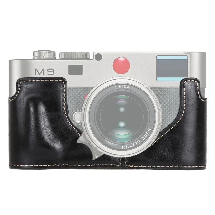 Étui demi-boîtier en cuir PU avec filetage 1/4 pouce pour Leica M9