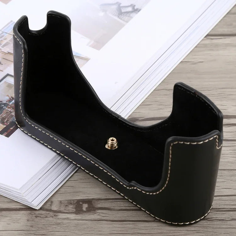 Étui demi-boîtier en cuir PU avec filetage 1/4 pouce pour Leica M9