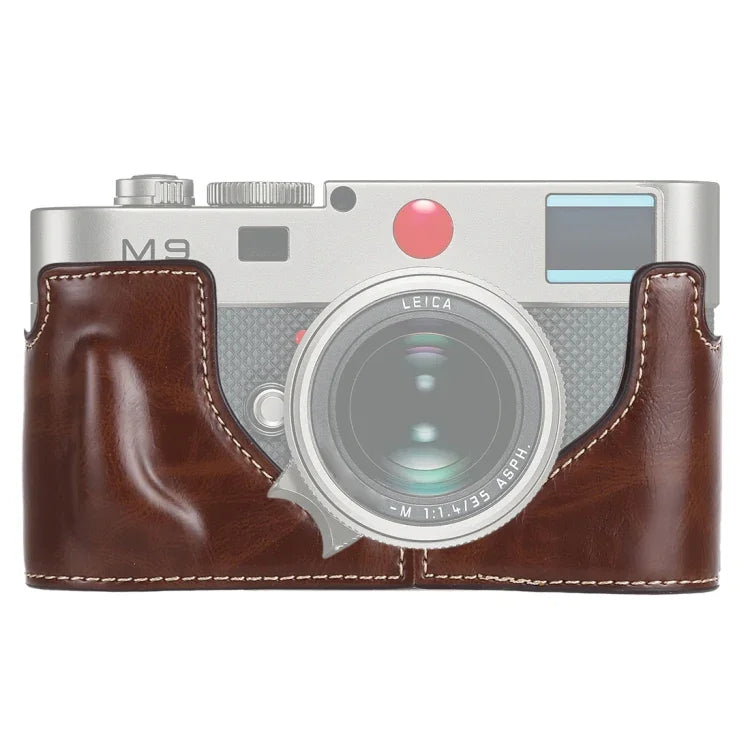 Étui demi-boîtier en cuir PU avec filetage 1/4 pouce pour Leica M9