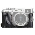 Étui demi-dos en cuir PU avec filetage 1/4 pouce pour appareil photo FUJIFILM X100F
