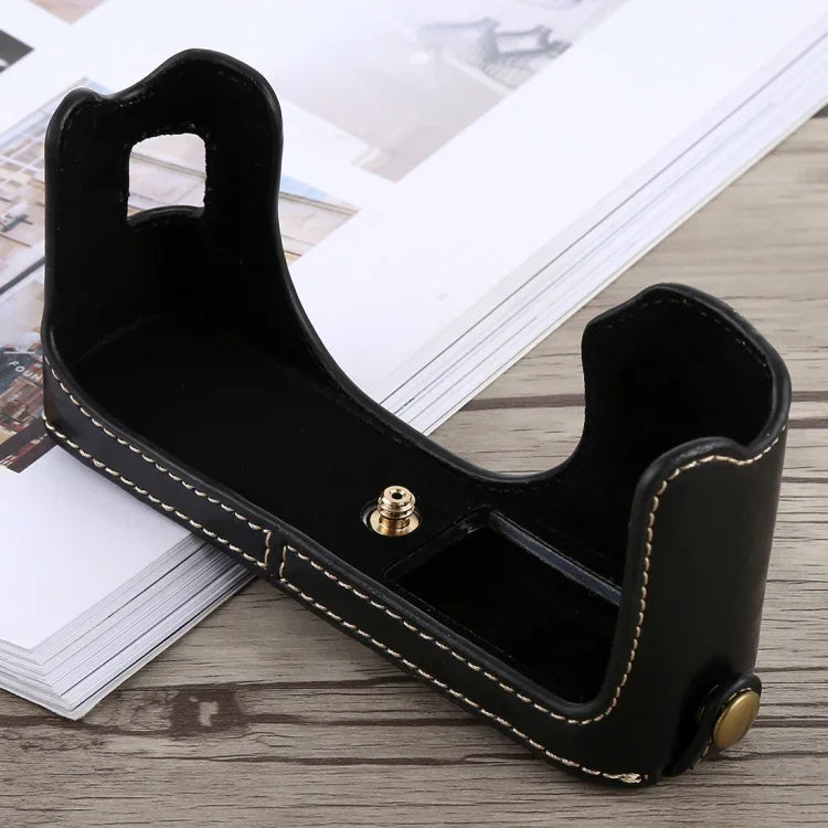 Étui demi-dos en cuir PU avec filetage 1/4 pouce pour appareil photo FUJIFILM X100F