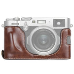 Étui demi-dos en cuir PU avec filetage 1/4 pouce pour appareil photo FUJIFILM X100F