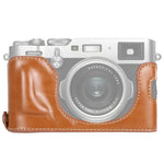 Étui demi-dos en cuir PU avec filetage 1/4 pouce pour appareil photo FUJIFILM X100F