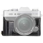 Étui demi-boîtier en cuir PU avec filetage 1/4 pouce pour appareils photo FUJIFILM X-T10 / X-T20 et FUJIFILM XT10.