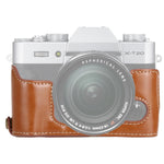 Étui demi-boîtier en cuir PU avec filetage 1/4 pouce pour appareils photo FUJIFILM X-T10 / X-T20 et FUJIFILM XT10.
