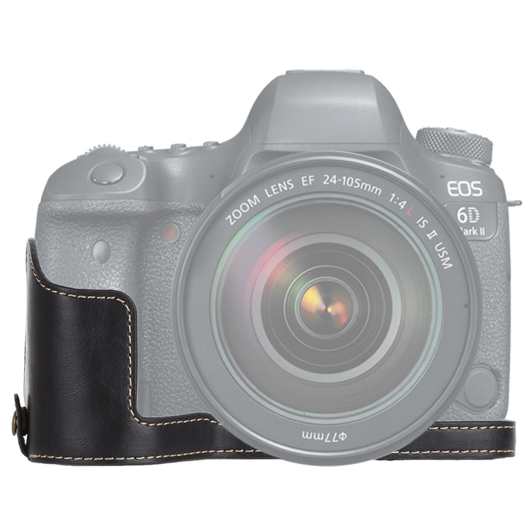 Base d'étui demi-boîtier en cuir PU avec filetage 1/4 pouce pour Canon EOS 6D / 6D Mark II, pour Canon 6D2