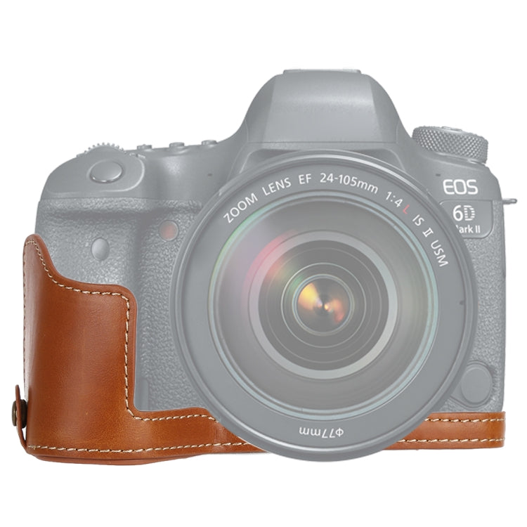 Base d'étui demi-boîtier en cuir PU avec filetage 1/4 pouce pour Canon EOS 6D / 6D Mark II, pour Canon 6D2