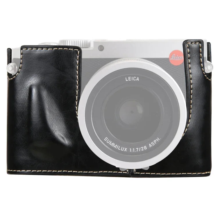 Base d'étui demi-caméra en cuir PU avec filetage 1/4 pouce pour Leica Q (type 116), pour Leica Q