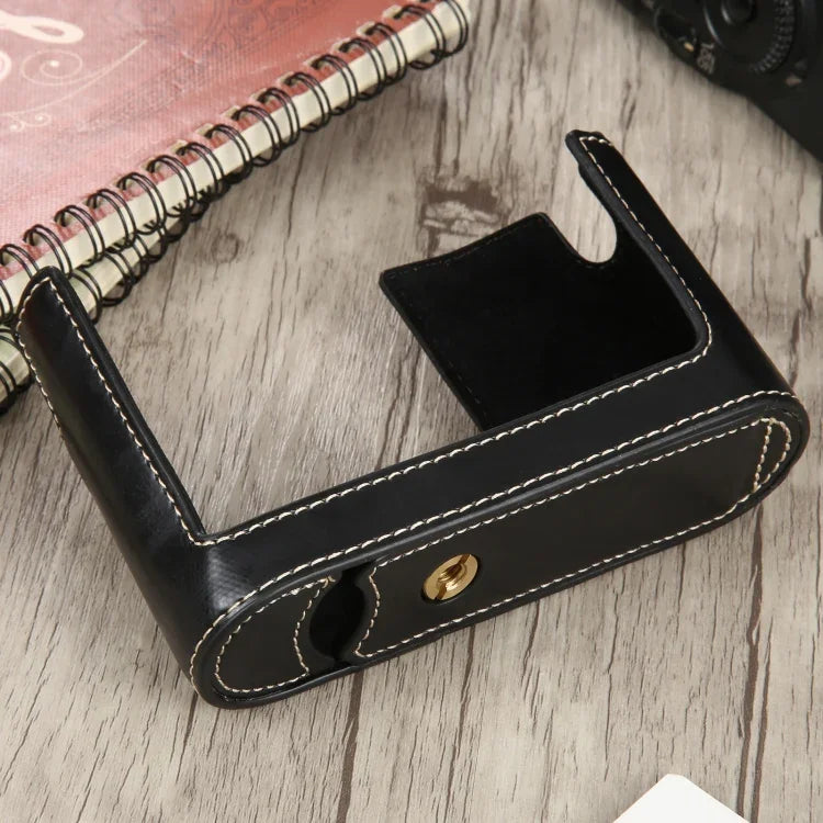 Base d'étui demi-caméra en cuir PU avec filetage 1/4 pouce pour Leica Q (type 116), pour Leica Q