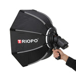 Diffuseur parabolique octogonal TRIOPO KS90 90 cm avec poignée de fixation pour flash Speedlite, KS90