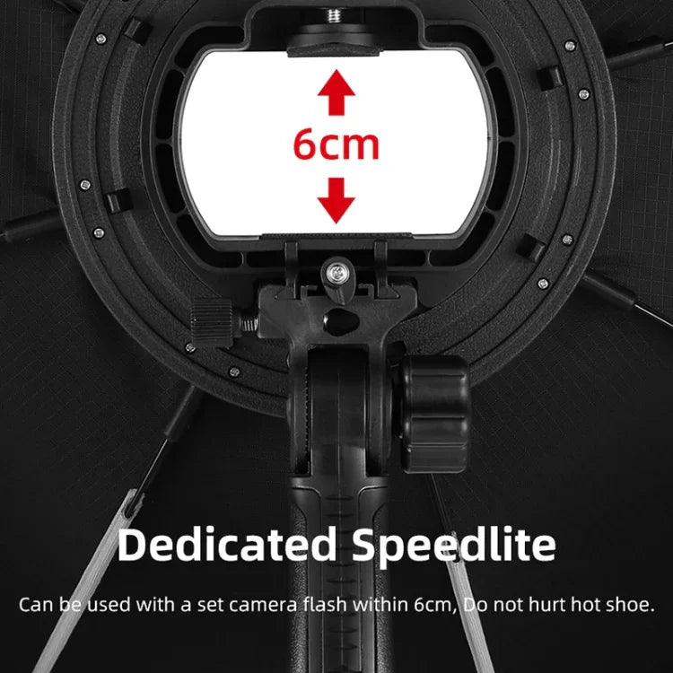 Diffuseur parabolique octogonal TRIOPO KS90 90 cm avec poignée de fixation pour flash Speedlite, KS90