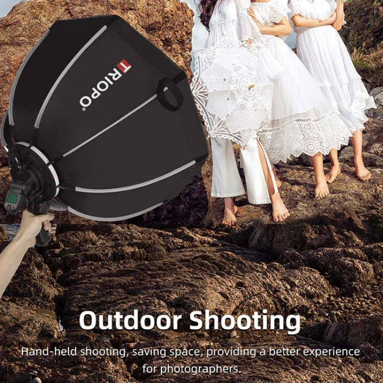 Diffuseur parabolique octogonal TRIOPO KS90 90 cm avec poignée de fixation pour flash Speedlite, KS90