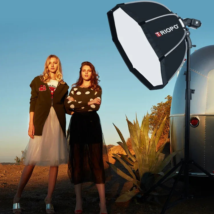 Diffuseur parabolique octogonal TRIOPO KS90 90 cm avec poignée de fixation pour flash Speedlite, KS90