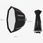 Diffuseur parabolique octogonal TRIOPO KS90 90 cm avec poignée de fixation pour flash Speedlite, KS90
