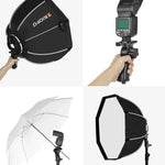 Diffuseur parabolique octogonal TRIOPO KS90 90 cm avec poignée de fixation pour flash Speedlite, KS90