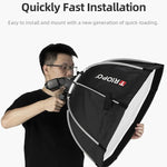 Diffuseur parabolique octogonal TRIOPO KS90 90 cm avec poignée de fixation pour flash Speedlite, KS90