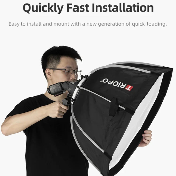 Diffuseur parabolique octogonal TRIOPO KS90 90 cm avec poignée de fixation pour flash Speedlite, KS90