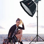 TRIOPO S65 Réflecteur/diffuseur octogonal à grille nid d'abeille de 65 cm de diamètre pour flash cobra de studio, diamètre 65 cm