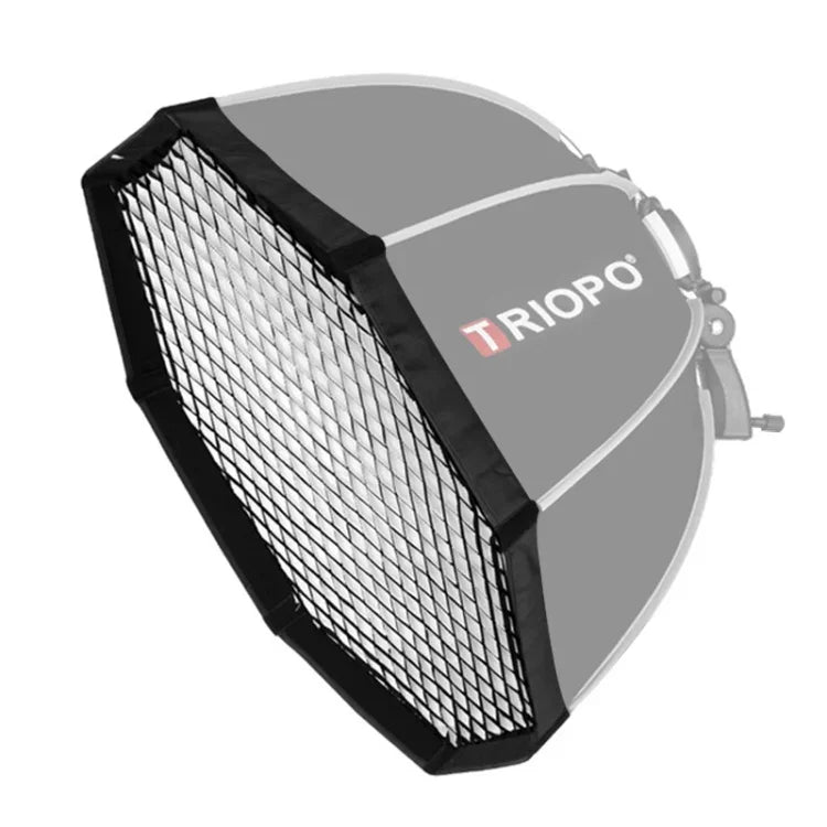 Boîte à lumière octogonale à grille nid d'abeille TRIOPO S90, diamètre 90 cm, réflecteur et diffuseur pour flash cobra de studio.