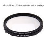 Filtre UV rond 3 en 1 de 52 mm avec capuchon pour GoPro HERO7 Black/6/5, lentille UV de 52 mm
