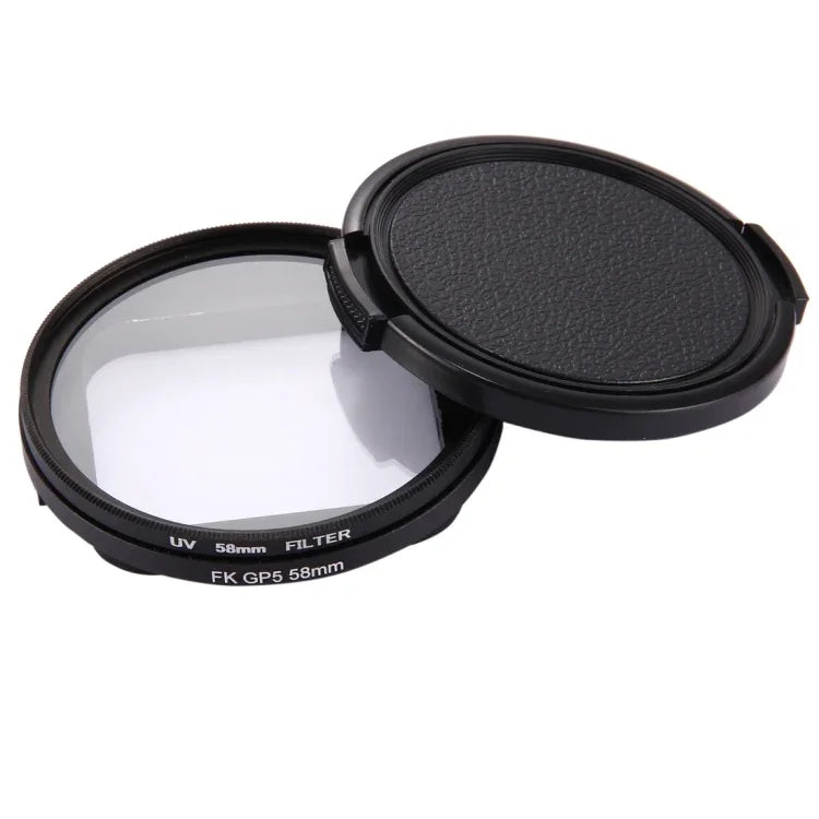 Filtre UV rond 3 en 1 58 mm avec capuchon pour GoPro HERO7 Black/6/5, lentille UV 58 mm