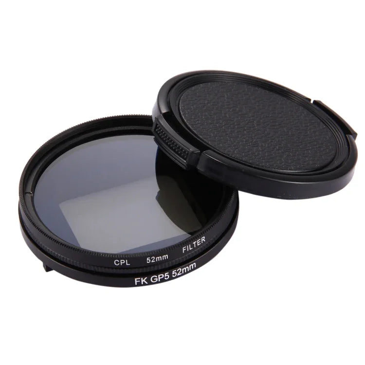 Filtre CPL rond 3 en 1 52 mm avec capuchon pour GoPro HERO7 Black/6/5, lentille CPL 52 mm