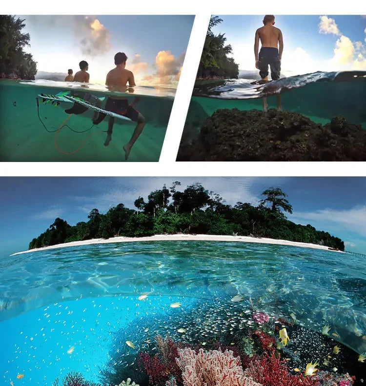 Déclencheur + cache transparent pour objectif dôme + poignée flottante, bâton de plongée avec dragonne anti-perte réglable, vis et clé pour GoPro HERO7/6/5, cache transparent + poignée