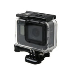Boîtier étanche pour GoPro HERO6/5 + couvercle arrière creux avec fixation de base à boucle et vis, boîtier étanche