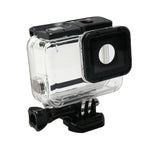 Boîtier étanche pour GoPro HERO6/5 + couvercle arrière creux avec fixation de base à boucle et vis, boîtier étanche