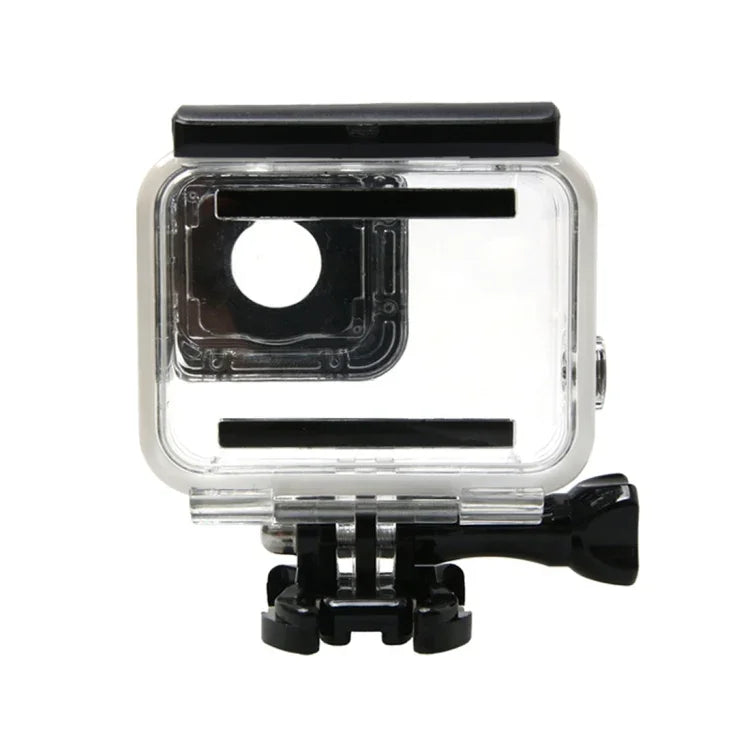 Boîtier étanche pour GoPro HERO6/5 + couvercle arrière creux avec fixation de base à boucle et vis, boîtier étanche