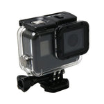 Boîtier étanche pour GoPro HERO6/5 + couvercle arrière creux avec fixation de base à boucle et vis, boîtier étanche