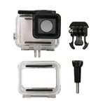 Boîtier étanche pour GoPro HERO6/5 + couvercle arrière creux avec fixation de base à boucle et vis, boîtier étanche
