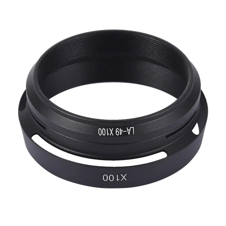 Pare-soleil métallique ventilé de 49 mm pour Fujifilm X100, LA-49 X100 (noir), LA-49 X100 (argent)
