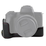 Base d'étui demi-boîtier en cuir PU avec filetage 1/4 pouce pour Canon EOS M50 / M50 Mark II, pour Canon EOS M50